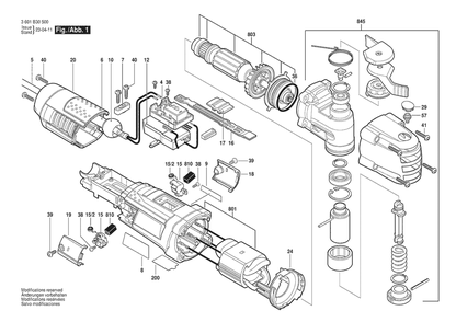 Section 1 Diagram and Parts List for GOP300SCE 3601B30510 Bosch Multi-Tool