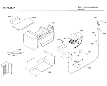 Icemaker Asy Diagram and Parts List for T42BD820NS 10 Thermador Refrigerator