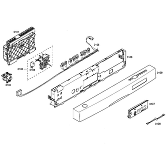 Control Panel Diagram and Parts List for SHE58C02UC 38 Bosch Dishwasher
