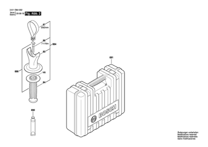 Diagram 2 Diagram and Parts List for GBH5-40DCE 3 611 B64 083 Bosch Hammer Drill