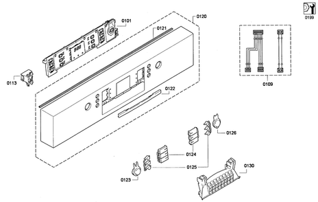 Control Panel Diagram and Parts List for SGE63E06UC 01 Bosch Dishwasher