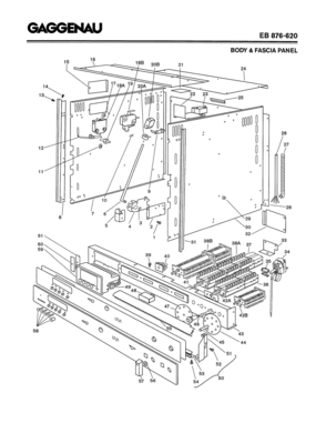 02 - BODY & FASCIA PANEL Diagram and Parts List for EB876-620  Bosch Range