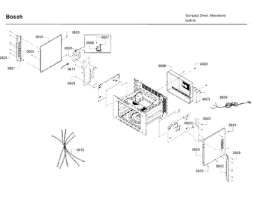 Frame Parts Diagram and Parts List for HMB50152UC 01 Bosch Microwave