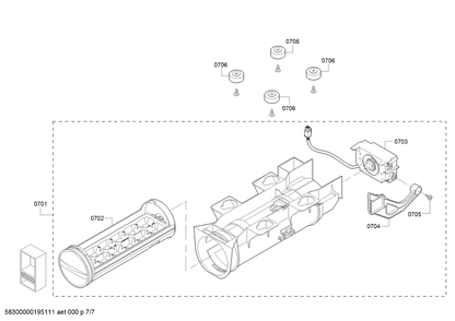 Diagram 7 Diagram and Parts List for B21CL80SNS-02  Bosch Refrigerator