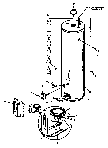 Repair Parts Diagram and Parts List for 153335621  Kenmore Water Heater