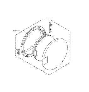 Front Door Diagram and Parts List for WTC82100US 05 Bosch Dryer