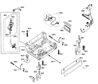 Base Diagram and Parts List for SGE53U56UC B3 Bosch Dishwasher