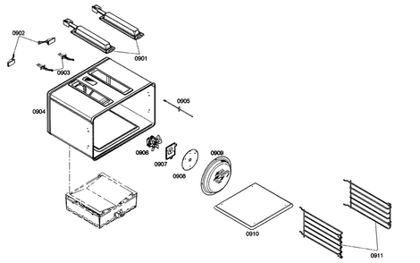 Right Oven 1 Diagram and Parts List for PRG486ELG01  Thermador Range