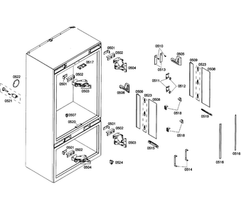 Cabinet 2 Diagram and Parts List for T36IT71NNP 02 Thermador Refrigerator