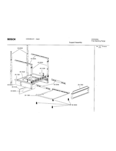 Support Assembly Diagram and Parts List for HES236U 01 Bosch Range