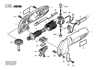 Diagram Diagram and Parts List for 6000 F 013 600 003 Bosch Orbital or Palm Sander