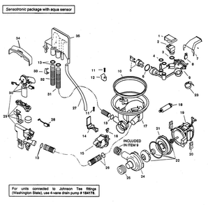 Component Assy Diagram and Parts List for SHU53A06UC 14 Bosch Dishwasher