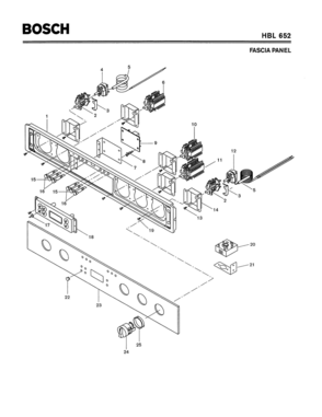 05 - FASCIA PANEL Diagram and Parts List for HBL652  Bosch Range