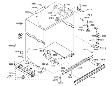 Cabinet Parts Diagram and Parts List for KBUDT4865E 01 Thermador Refrigerator