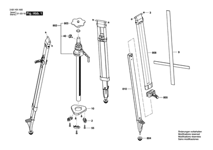 Diagram Diagram and Parts List for BT300HD 3 601 K91 A00 Bosch Tool Stand & Cart