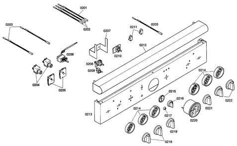 Control Panel Diagram and Parts List for PRD364EDG04  Thermador Range