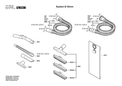 Section 3 Diagram and Parts List for GAS50 0601989141 Bosch Utility Vacuum
