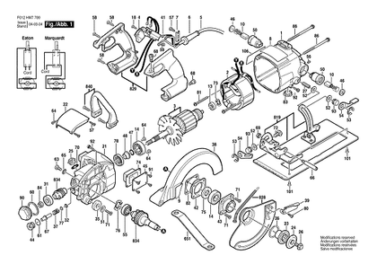 Bosch Hd77mtype1 (F012hm7700) Diagram and Parts List for HD77M (TYPE 1)(F012HM7700) Bosch Circular Saw