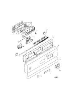 Fascia Panel Diagram and Parts List for SHI4306UC 12 Bosch Dishwasher