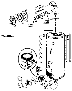 Replacement Parts Diagram and Parts List for 153333722  Kenmore Water Heater