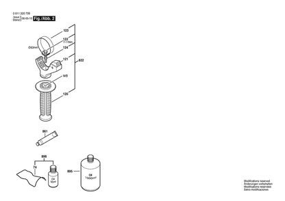 Section 2 Diagram and Parts List for GSH3E 0611320739 Bosch Demolition Hammer
