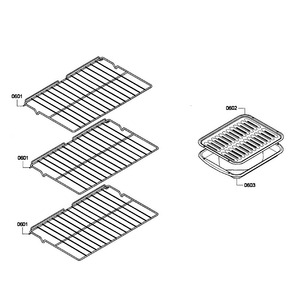 Shelfs Diagram and Parts List for HBL3460UC 05 Bosch Wall Oven