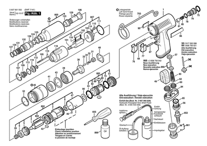 Section 1 Diagram and Parts List for 0607661502  Bosch Wrench