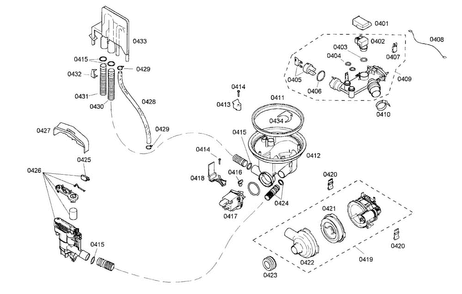Pump Assy Diagram and Parts List for SHX45M06UC 48 Bosch Dishwasher