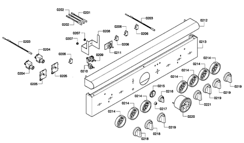 Control Panel Diagram and Parts List for PRG366EPG 01 Thermador Range