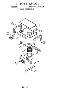 Base Assembly Diagram and Parts List for RED30VQRS 9708 & UP Thermador Range