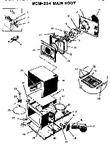 Main Body Diagram and Parts List for MTR-36  Thermador Microwave