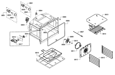 Cavity Diagram and Parts List for HBL5720UC 08 Bosch Microwave