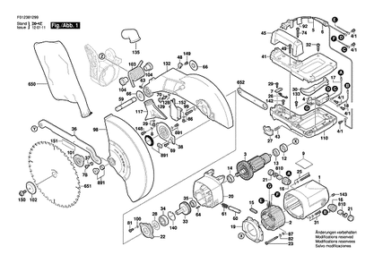 Bosch Hd3812type1 (F012381299) 1 Diagram and Parts List for HD3812 (TYPE 1)(F012381299) Bosch Circular Saw
