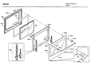 Door Diagram and Parts List for HGIP054UC 06 Bosch Range
