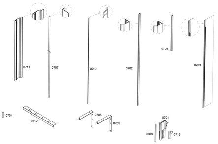 Trim Diagram and Parts List for T36IT71NNP 28 Thermador Refrigerator