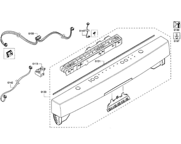 Control Panel Diagram and Parts List for SHS5AV55UC 22 Bosch Dishwasher