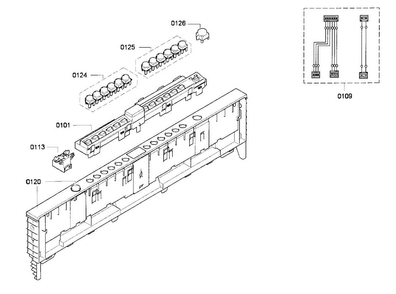 Control Panel Diagram and Parts List for DWHD650GPR 18 Thermador Dishwasher