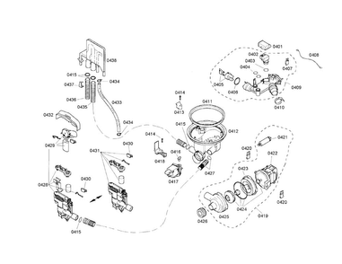 Component Assembly Diagram and Parts List for SHU43C07UC 17 Bosch Dishwasher