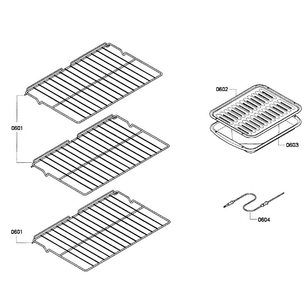 Shelfs Diagram and Parts List for HBL5450UC 06 Bosch Wall Oven