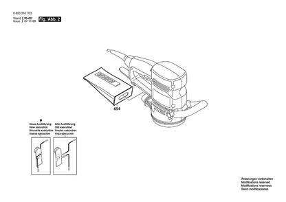 Section 2 Diagram and Parts List for PEX12AE 0603310737 Bosch Orbital or Palm Sander