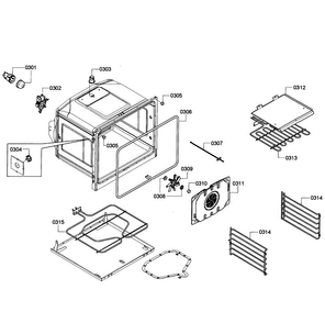 Conv Oven Diagram and Parts List for HBN3550UC 09 Bosch Wall Oven