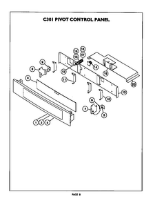 C301 Pivot Control Panel Diagram and Parts List for C301U  Thermador Range