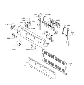 Control Panel Diagram and Parts List for HES3063U 06 Bosch Range