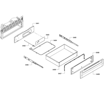 Drawer Assy Diagram and Parts List for HES7282U 05 Bosch Range