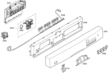 Panel Assy Diagram and Parts List for SHE44C02UC 40 Bosch Dishwasher