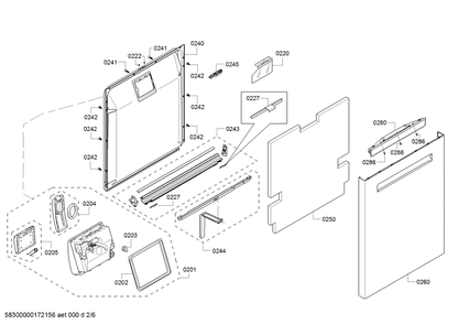 Diagram 2 Diagram and Parts List for SHP53T55UC-09  Bosch Dishwasher