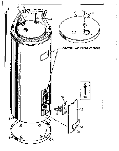Non-functional Replacement Parts Diagram and Parts List for 15332041  Kenmore Water Heater