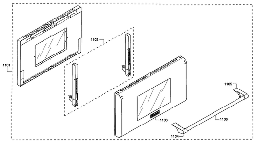 Large Door Diagram and Parts List for PRD486EDPG 01 Thermador Range