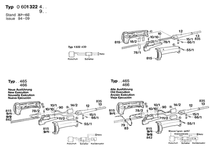 Section 5 Diagram and Parts List for 13224 0601322439 Bosch Angle Grinder