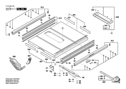Bosch F0122891hu 1 Diagram and Parts List for F0122891HU  Bosch Table Saw